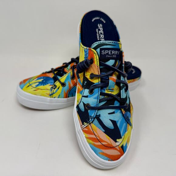 Sperry Top Sider Mule Canvas Slip On Cute Floral Womens 9M K.8.7 - Picture 8 of 13